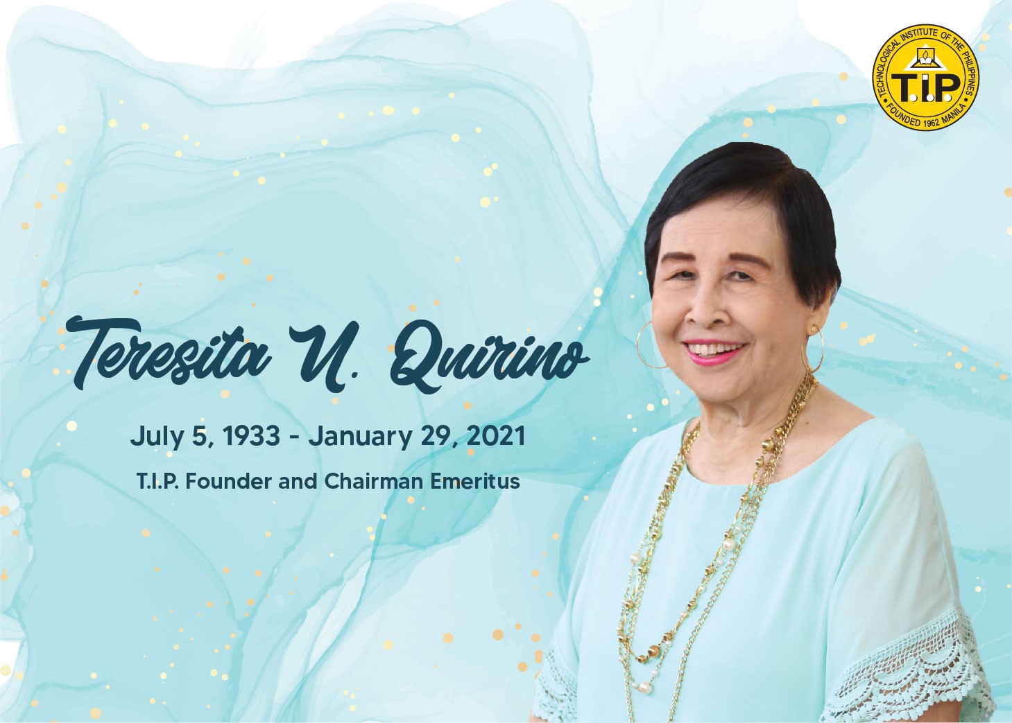 T.I.P. remembers founder 'Ma'am Tesy' | Technological Institute of the  Philippines
